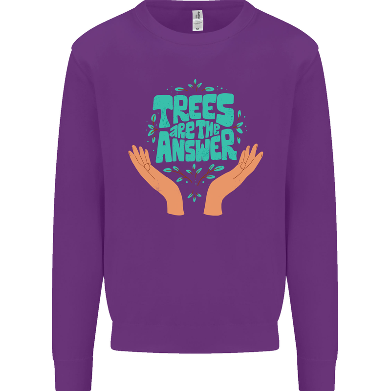 Climate Change Trees Are the Answer Mens Sweatshirt Jumper Purple
