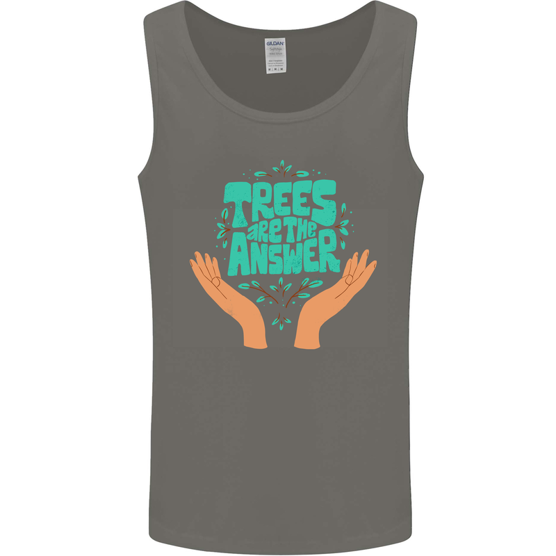 Climate Change Trees Are the Answer Mens Vest Tank Top Charcoal