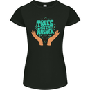 Climate Change Trees Are the Answer Womens Petite Cut T-Shirt Black