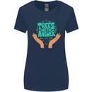 Climate Change Trees Are the Answer Womens Wider Cut T-Shirt Navy Blue