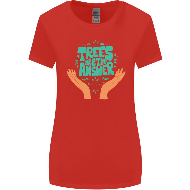 Climate Change Trees Are the Answer Womens Wider Cut T-Shirt Red