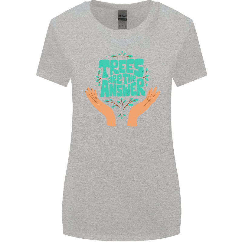 Climate Change Trees Are the Answer Womens Wider Cut T-Shirt Sports Grey