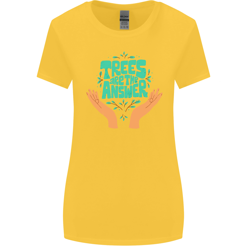 Climate Change Trees Are the Answer Womens Wider Cut T-Shirt Yellow