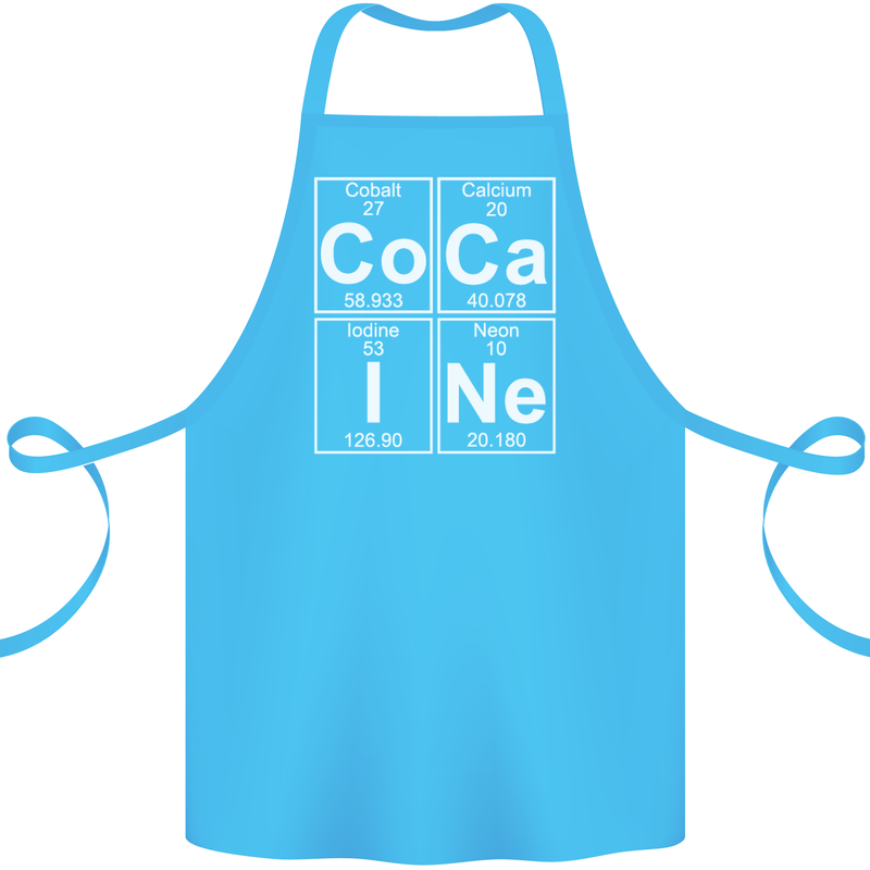 Cocaine Periodic Table Funny Drug Culture Cotton Apron 100% Organic Turquoise