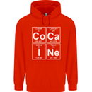 Cocaine Periodic Table Funny Drug Culture Mens 80% Cotton Hoodie Bright Red