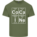 Cocaine Periodic Table Funny Drug Culture Mens Cotton T-Shirt Tee Top Military Green