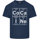 Cocaine Periodic Table Funny Drug Culture Mens Cotton T-Shirt Tee Top Navy Blue