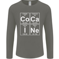 Cocaine Periodic Table Funny Drug Culture Mens Long Sleeve T-Shirt Charcoal