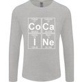 Cocaine Periodic Table Funny Drug Culture Mens Long Sleeve T-Shirt Sports Grey