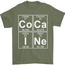 Cocaine Periodic Table Funny Drug Culture Mens T-Shirt Cotton Gildan Military Green