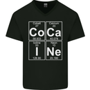 Cocaine Periodic Table Funny Drug Culture Mens V-Neck Cotton T-Shirt Black