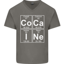 Cocaine Periodic Table Funny Drug Culture Mens V-Neck Cotton T-Shirt Charcoal