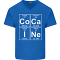 Cocaine Periodic Table Funny Drug Culture Mens V-Neck Cotton T-Shirt Royal Blue