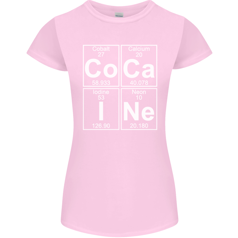 Cocaine Periodic Table Funny Drug Culture Womens Petite Cut T-Shirt Light Pink