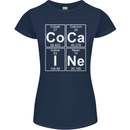 Cocaine Periodic Table Funny Drug Culture Womens Petite Cut T-Shirt Navy Blue