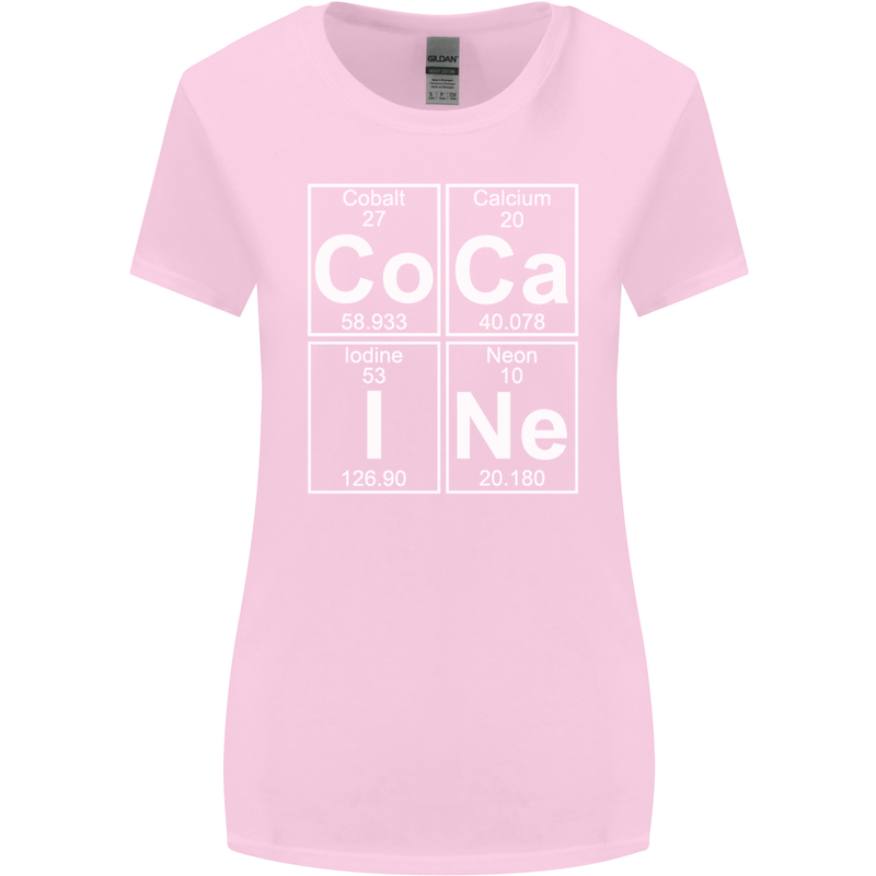 Cocaine Periodic Table Funny Drug Culture Womens Wider Cut T-Shirt Light Pink