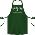 Cocaine and Protein Shakes Gym Drugs Funny Cotton Apron 100% Organic Forest Green