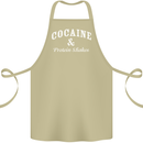 Cocaine and Protein Shakes Gym Drugs Funny Cotton Apron 100% Organic Khaki