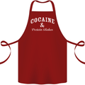 Cocaine and Protein Shakes Gym Drugs Funny Cotton Apron 100% Organic Maroon