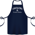 Cocaine and Protein Shakes Gym Drugs Funny Cotton Apron 100% Organic Navy Blue