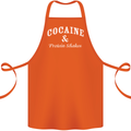 Cocaine and Protein Shakes Gym Drugs Funny Cotton Apron 100% Organic Orange
