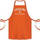 Cocaine and Protein Shakes Gym Drugs Funny Cotton Apron 100% Organic Orange