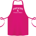 Cocaine and Protein Shakes Gym Drugs Funny Cotton Apron 100% Organic Pink