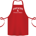 Cocaine and Protein Shakes Gym Drugs Funny Cotton Apron 100% Organic Red