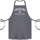 Cocaine and Protein Shakes Gym Drugs Funny Cotton Apron 100% Organic Steel