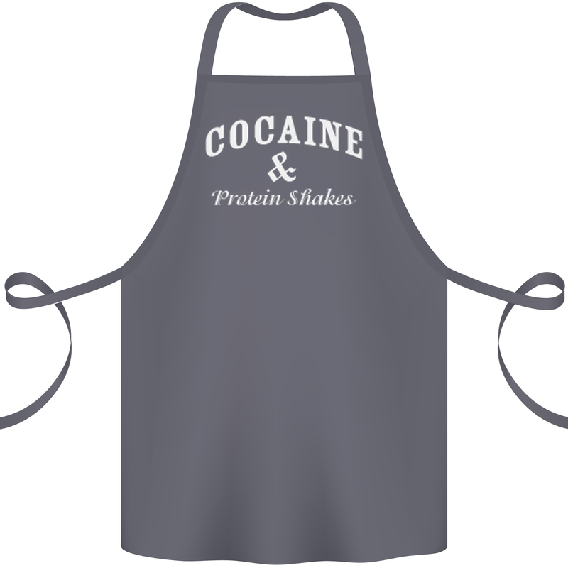 Cocaine and Protein Shakes Gym Drugs Funny Cotton Apron 100% Organic Steel