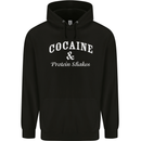 Cocaine and Protein Shakes Gym Drugs Funny Mens 80% Cotton Hoodie Black