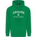 Cocaine and Protein Shakes Gym Drugs Funny Mens 80% Cotton Hoodie Irish Green