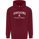 Cocaine and Protein Shakes Gym Drugs Funny Mens 80% Cotton Hoodie Maroon