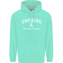 Cocaine and Protein Shakes Gym Drugs Funny Mens 80% Cotton Hoodie Peppermint