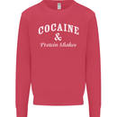 Cocaine and Protein Shakes Gym Drugs Funny Mens Sweatshirt Jumper Heliconia