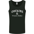 Cocaine and Protein Shakes Gym Drugs Funny Mens Vest Tank Top Black