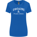 Cocaine and Protein Shakes Gym Drugs Funny Womens Wider Cut T-Shirt Royal Blue