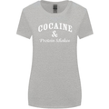 Cocaine and Protein Shakes Gym Drugs Funny Womens Wider Cut T-Shirt Sports Grey