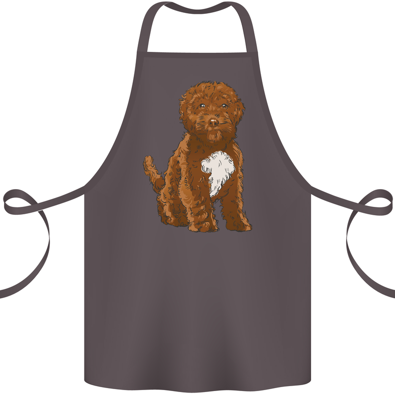 Cockapoo Dog Cotton Apron 100% Organic Dark Grey