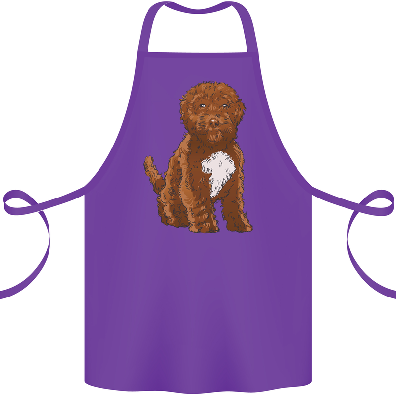 Cockapoo Dog Cotton Apron 100% Organic Purple