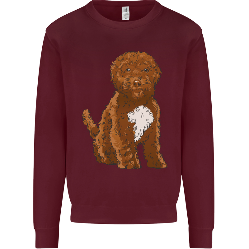 Cockapoo Dog Kids Sweatshirt Jumper Maroon