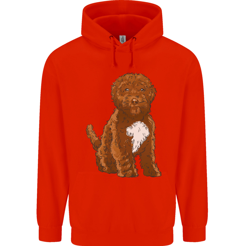 Cockapoo Dog Mens 80% Cotton Hoodie Bright Red
