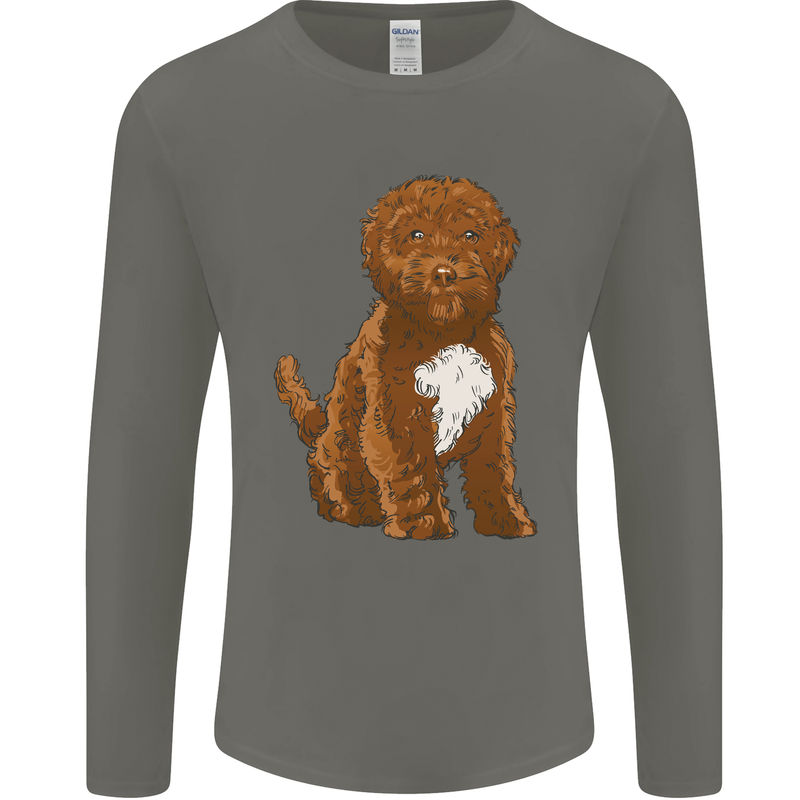 Cockapoo Dog Mens Long Sleeve T-Shirt Charcoal