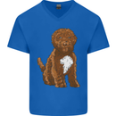 Cockapoo Dog Mens V-Neck Cotton T-Shirt Royal Blue