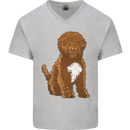 Cockapoo Dog Mens V-Neck Cotton T-Shirt Sports Grey