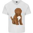 Cockapoo Dog Mens V-Neck Cotton T-Shirt White