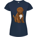 Cockapoo Dog Womens Petite Cut T-Shirt Navy Blue