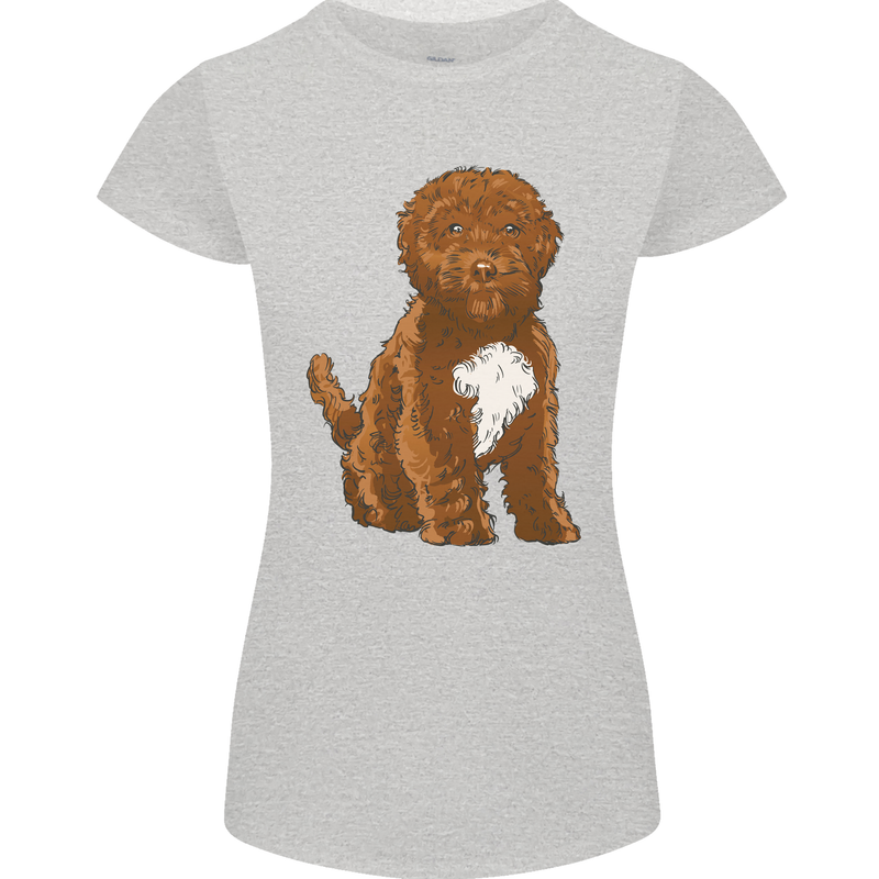 Cockapoo Dog Womens Petite Cut T-Shirt Sports Grey