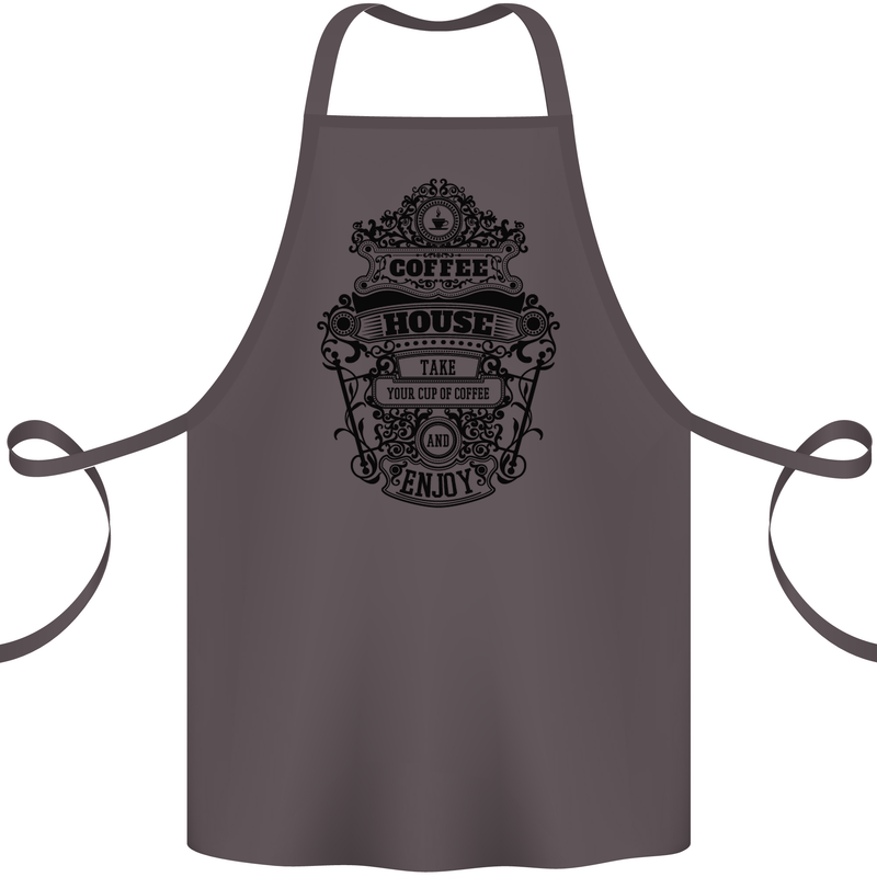 Coffee House Cotton Apron 100% Organic Dark Grey