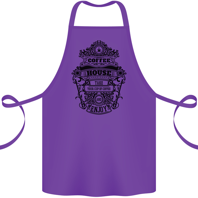 Coffee House Cotton Apron 100% Organic Purple